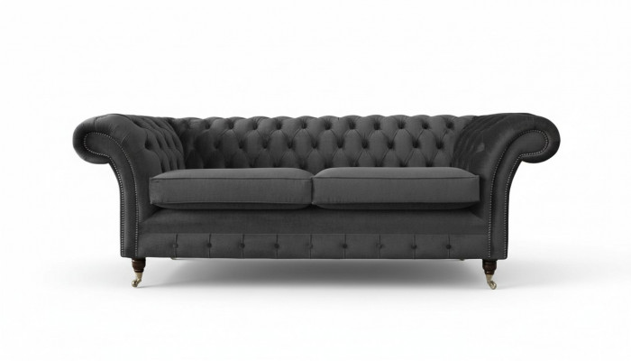 Design Chesterfield Canapé 3 Sëtz Gro Canapé Polstersofa Livingroom