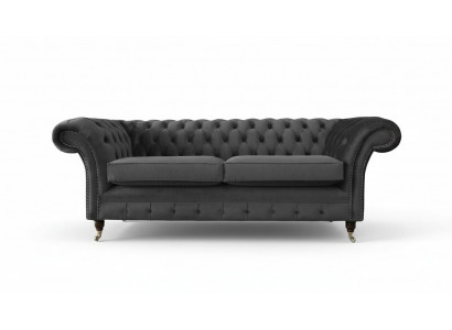 Design Chesterfield Canapé 3 Sëtz Gro Canapé Polstersofa Livingroom