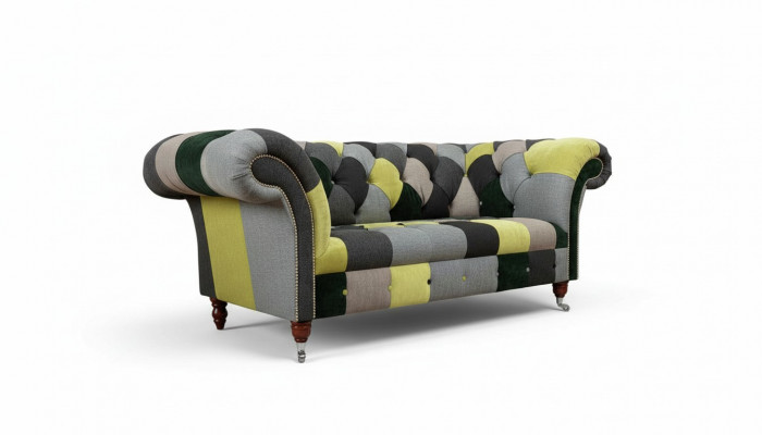 Chesterfield Canapé Polster 2 Sëtzer Design Stoff Sofas Canapéë Lounge