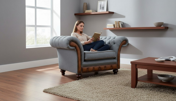 Sessel Design Relax Textil Lounge Luxus Gro Polster Sëtzer Chesterfield