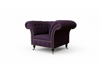 Sëtz Einsitzer Luxus 1 Sëtz Sëtz Design Textil Lila Stoff Chesterfield