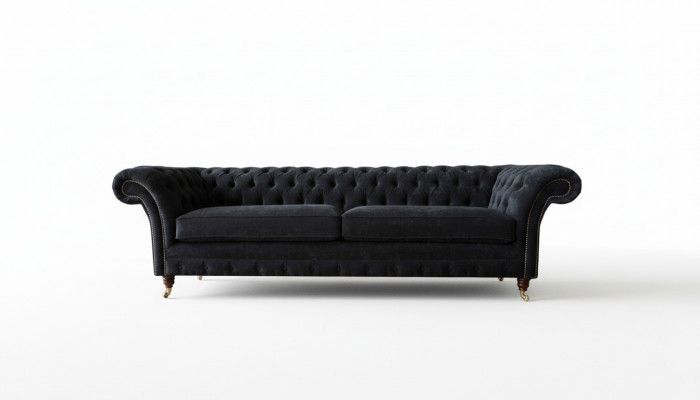 Design Canapé 4 Sëtz Polster Luxus Klassesch Textil Chesterfield Canapéen