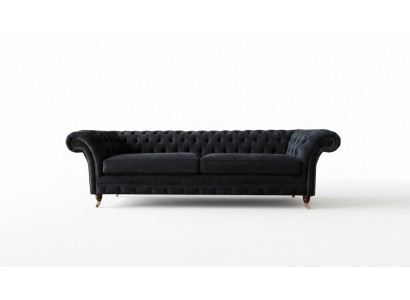 Design Canapé 4 Sëtz Polster Luxus Klassesch Textil Chesterfield Canapéen
