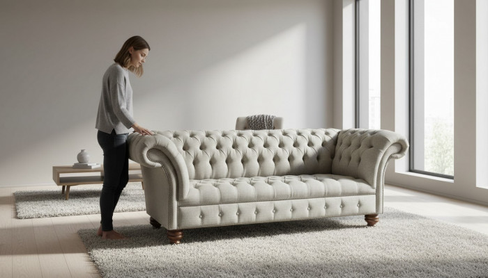 Dräisëtzer Design Sofa 3 Sëtzer Couchen Gro Polster Sofasen Miwwelen Nei