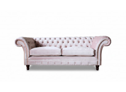 Canapé 3 Plazen Sofa Miwwel Design Chesterfield Sëtz Textil Polster Nei