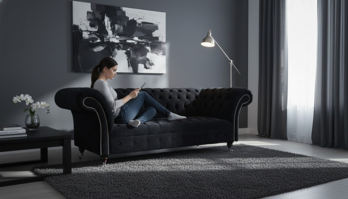 Design Sofa Canapé Polster 3 Platzen Canapé Blau Couchen Sëtz Stoff Nei