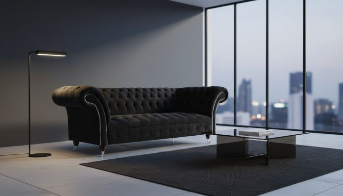 Design Sofa Canapé Polster 3 Platzen Canapé Blau Couchen Sëtz Stoff Nei