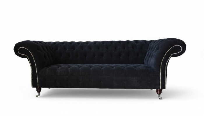 Design Sofa Canapé Polster 3 Platzen Canapé Blau Couchen Sëtz Stoff Nei