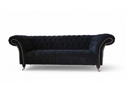Design Sofa Canapé Polster 3 Platzen Canapé Blau Couchen Sëtz Stoff Nei