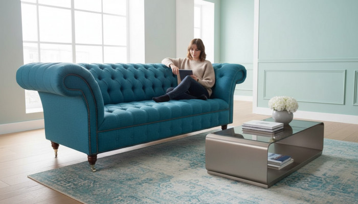Chesterfield Sofa Cannapé Polster Designer 3 Sëtzer Sofas Nei Dräisëtzer