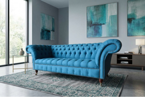 Chesterfield Sofa Cannapé Polster Designer 3 Sëtzer Sofas Nei Dräisëtzer