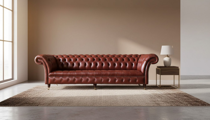 Liederdivan Divan 4 Sëtzer Divanen Design Chesterfield Lieder Canapé Miwwelen 245cm