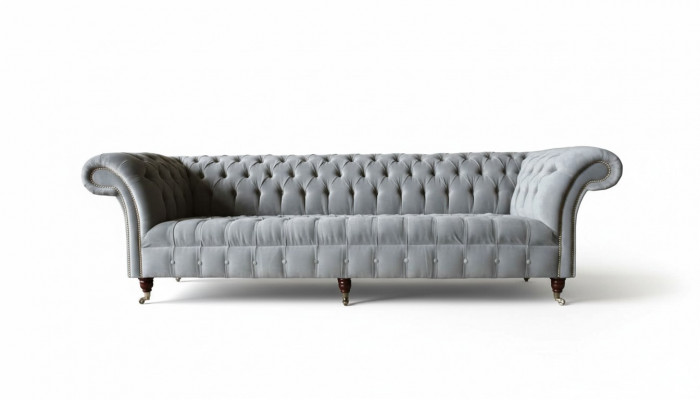 Chesterfield Design Canapé 4 Sëtzer Sofa Polster Luxus Textil Canapéen