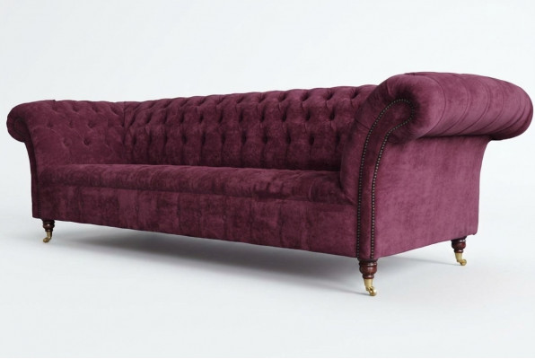 Chesterfield Design Canapé Polster Textil Sofa Couchen 3-Sëtzer Neit