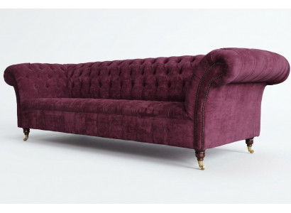 Chesterfield Design Canapé Polster Textil Sofa Couchen 3-Sëtzer Neit