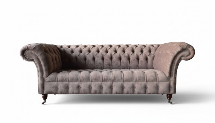 Chesterfield Sofa Canapé Polster Design 3 Sëtzer Sofas Dräisëtzer Lila