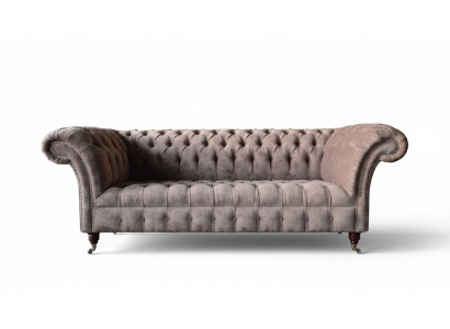 Chesterfield Sofa Canapé Polster Design 3 Sëtzer Sofas Dräisëtzer Lila