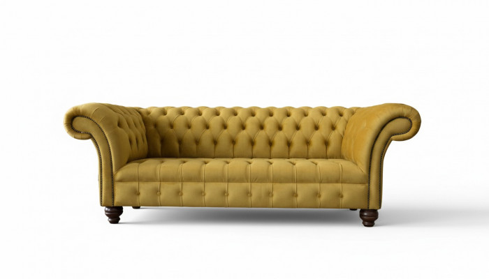 Chesterfield Giel Sofa Polster 3 Sëtzer Canapéen Sëtz Sofasen Dräisëtzer
