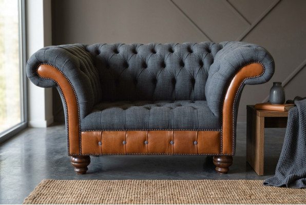Sëtzfauteuil 1 Plaz Sofa Këssen Design Luxus Stoffsofa Chesterfield Textil