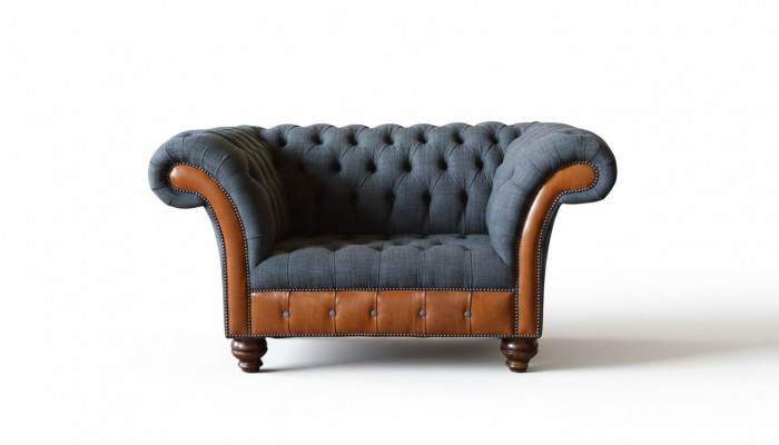 Sëtzfauteuil 1 Plaz Sofa Këssen Design Luxus Stoffsofa Chesterfield Textil