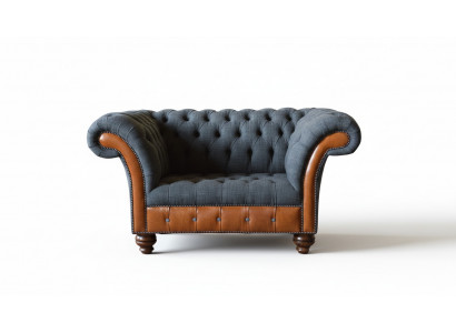 Sëtzfauteuil 1 Plaz Sofa Këssen Design Luxus Stoffsofa Chesterfield Textil