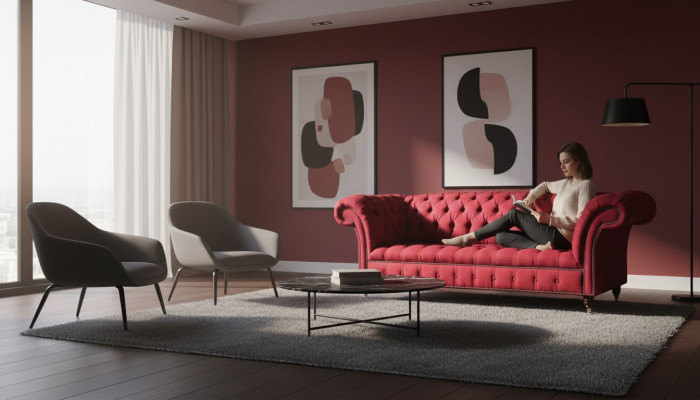 Chesterfield 3 Sëtzer Dräisëtzer Design Canapéë Polstersofa Sofae Textil