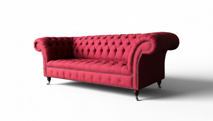 Chesterfield 3 Sëtzer Dräisëtzer Design Canapéë Polstersofa Sofae Textil