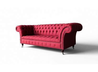 Chesterfield 3 Sëtzer Dräisëtzer Design Canapéë Polstersofa Sofae Textil