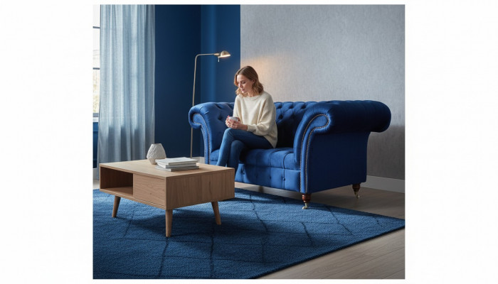 Design Sessell Textil Luxus Canapé 1,5 Sëtzer Sofa Relax Lounge Club Neien
