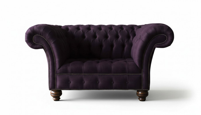 Design Chesterfield Stoff Couch Fauteuil 1.5 Sëtzer Polster Sofas Lounge
