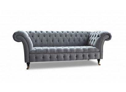 Chesterfield 3 Sëtzer Couch Sëtz Textilstoff Couchen Sofas Sofa Polster.