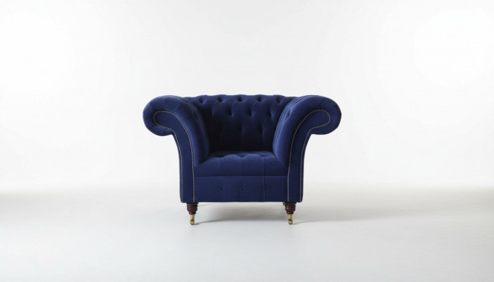 Chesterfield Textil Fauteuil 1-Plaz Sofa Polster Design Luxus Modern