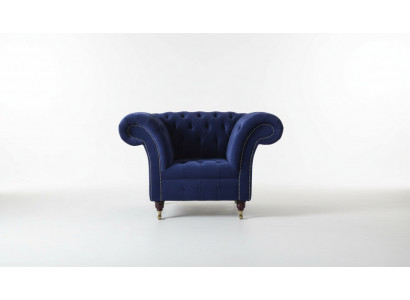 Chesterfield Textil Fauteuil 1-Plaz Sofa Polster Design Luxus Modern