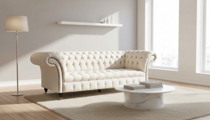 Chesterfield Sofa 3 Sëtzer Designer Rosa Couchen Stoff Polster Textil