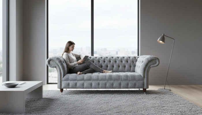 Grou Designer Canapé Sofa Drësëtzeger Luxus Canapéë Miwwelen Sofaen Textil