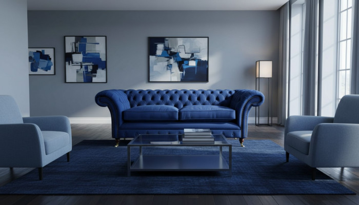 Chesterfield Polstersofaen Design Luxus Canapé Sofa 3 Sëtz Stoff Canapé