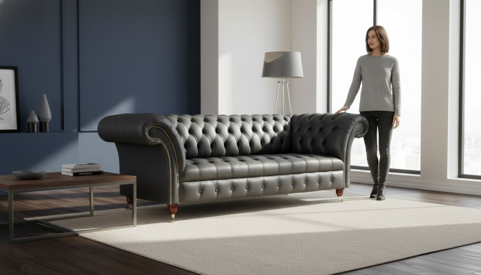 Chesterfield Design Luxus Polstersofa Couch Sëtz Lieder Neit Sofa Neit