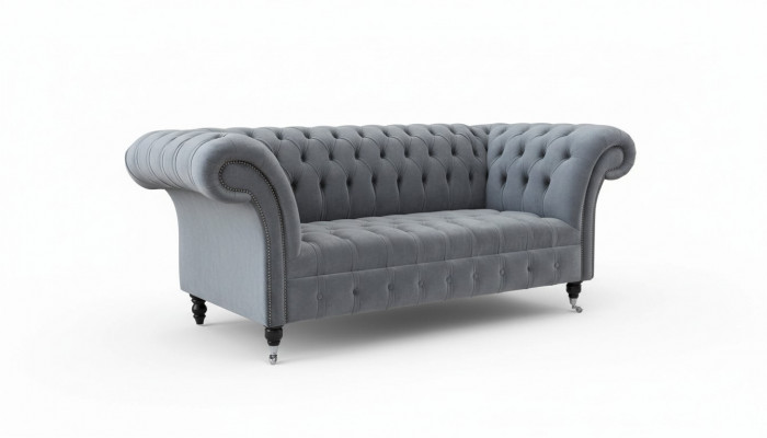 Chesterfield Sofa 3 Sëtzer Luxus Canapé Wunnzëmmer Sofas Gro Stoffcanapé
