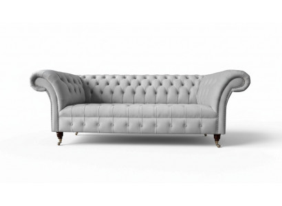 Chesterfield Textil Sofa Couch 3-Sëtzer Polster Sëtz Gro Sofas Grouss Nei