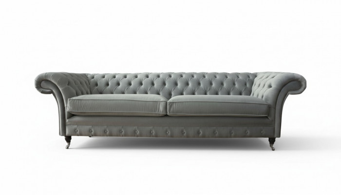 Sofa 4 Plaz Couch Chesterfield Polstersëtz Textil Gro Wunnzëmmer