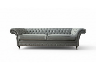Sofa 4 Plaz Couch Chesterfield Polstersëtz Textil Gro Wunnzëmmer