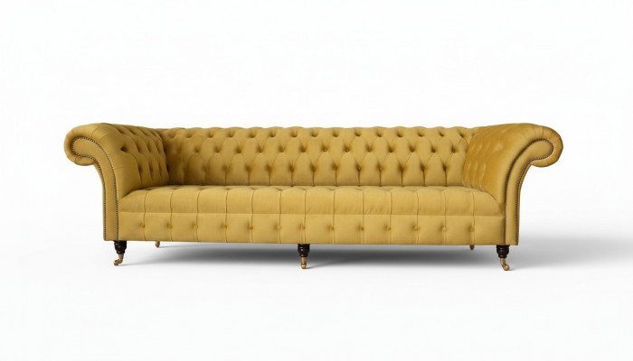 Chesterfield Textil Polster Luxus Canapé Design Canapé Canapé 4 Sëtz Nei