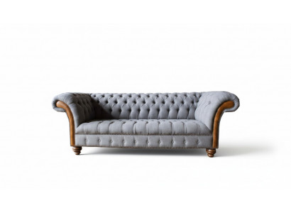 Chesterfield Stoffcanapé Luxus Canapé Pouff Canapé Sëtz Gro Stoff