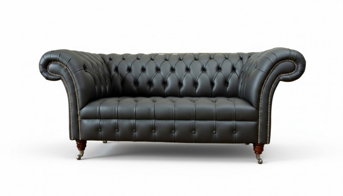 Chesterfield Liederdivan Couch Polster 2 Sëtzer Designer Sofae Couchen