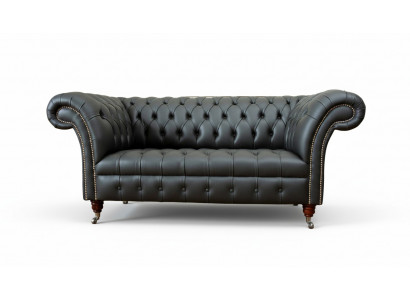 Chesterfield Liederdivan Couch Polster 2 Sëtzer Designer Sofae Couchen