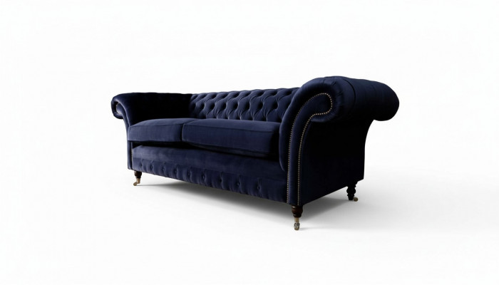 Chesterfield Dräisëtzer Couch Polster Design Sofa 3er Sëtz Sofas Miwwelen