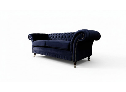 Chesterfield Dräisëtzer Couch Polster Design Sofa 3er Sëtz Sofas Miwwelen
