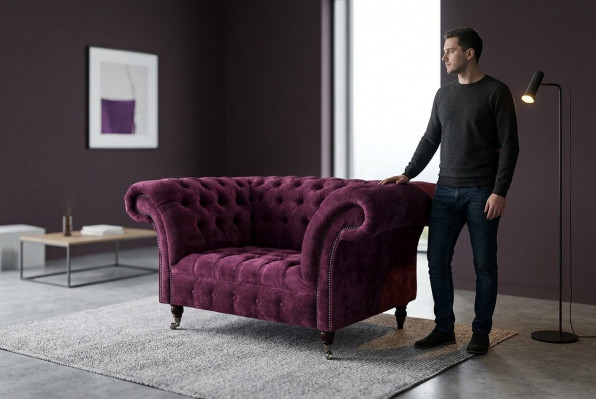 Sessell Oueresessel Luxus 1 Sëtzer Eensëtzer Polster Design Stoff Modern
