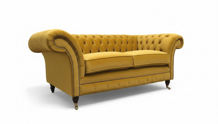 Canapé 2 Sëtzer Canapé Polster Canapé Textil Stoff Chesterfield Canapéen Nei