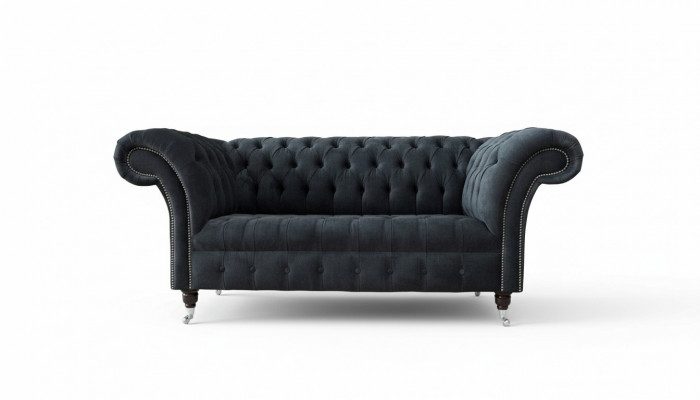 Sofa 2 Sëtzer Canapé Design Chesterfield Sëtz Luxus Textil Polster Nei